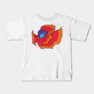 Cute Siamese fighting fish betta cartoon Kids T-Shirt